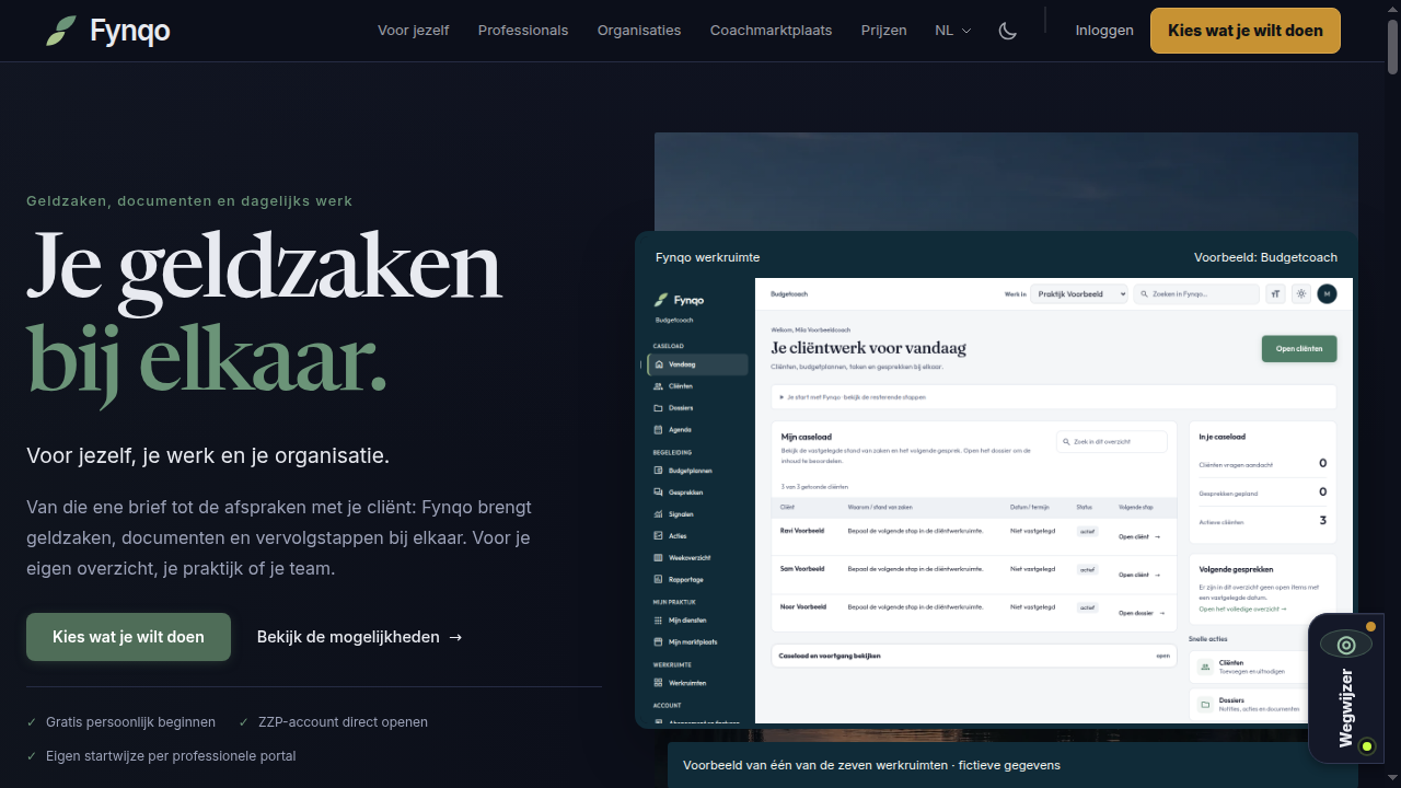Public Fynqo homepage recorded on 7 October 2026